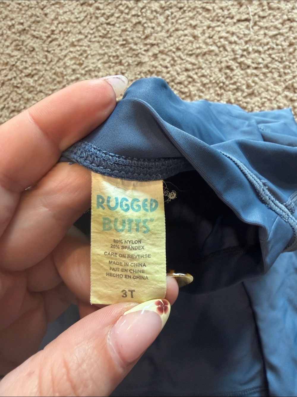 B69 Rugged Butts 3t Navy LS Rashgaurd Top - Picture 2 of 4